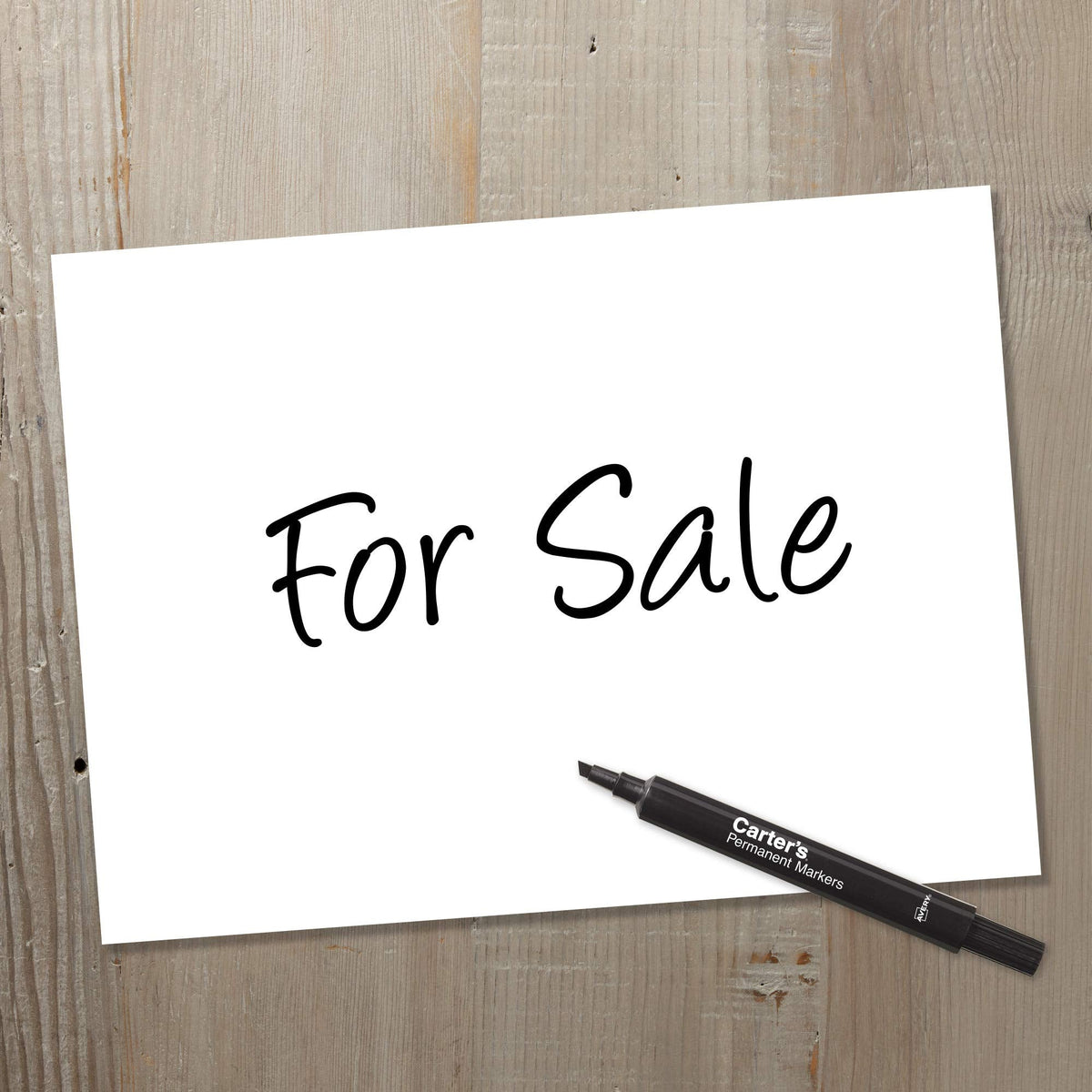Carter's Permanent Markers, Chisel Tip, Large Desk-Style Size, 12 Black Markers (27178)