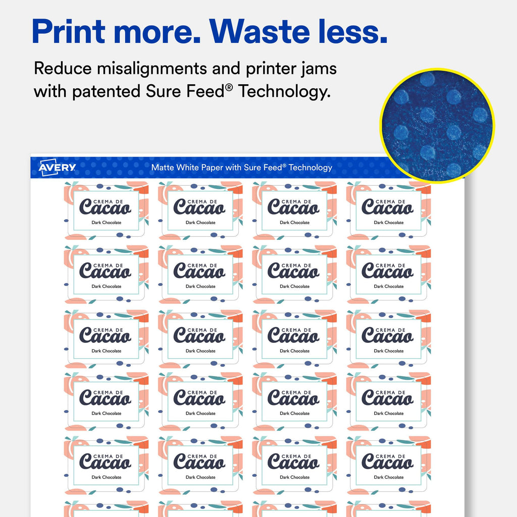 Avery® Matte White Rectangle Labels, 1" x 1.5", 800 Total 800 labels
