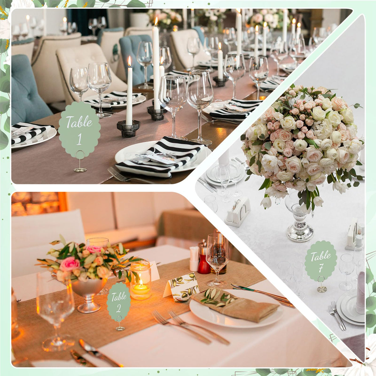 31 Set Table Numbers 1-30 with Stands Wedding,Sage Green Sage Green