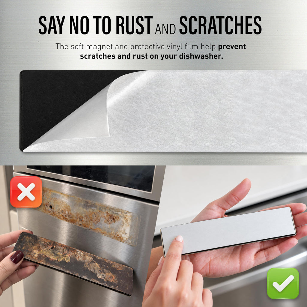 Clean Dirty Magnet for Dishwasher - Stainless Steel Sign by Kubik Letters Stainless Steel (DIRTY/CLEAN)