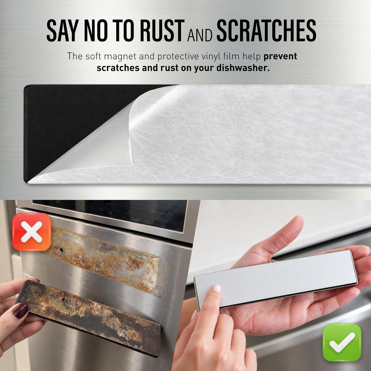Clean Dirty Magnet for Dishwasher - Stainless Steel Sign by Kubik Letters Stainless Steel (DIRTY/CLEAN)