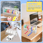 Sticker Dispenser,Label Dispenser,Sticker Holder Organizer,Sticker Roll Dispenser,Adjustable 9 Disks Acrylic Lable Roll Holder Organizer, Label Stand for Holding Tape Sticker Label Office and Home