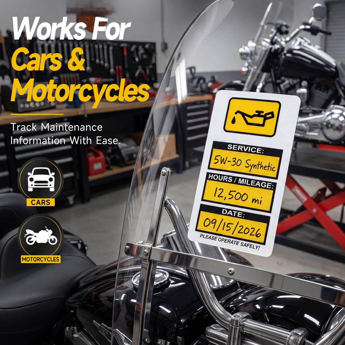 300 Pcs Fleet Service Oil Change Stickers, Next Service Due Labels, Vehicle Maintenance Tracking Labels for Auto Repair Shops, Workshops, and Fleet Management