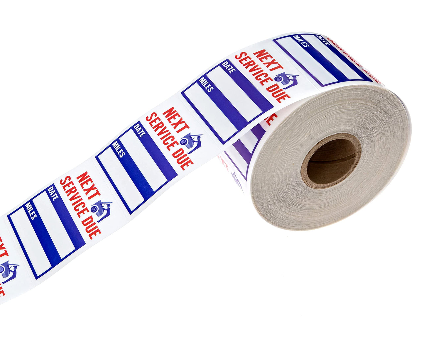 Oil Change Service Reminder Stickers / 500 Red Clear Blue Next Service Due Removable Labels / 2" x 2" Square Automotive Window Sticker/Made in The USA 500 Oil Change Labels Blue Red Service Due