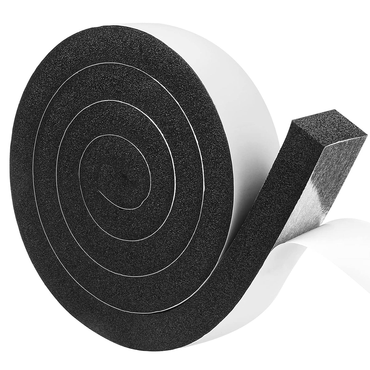 YIJUHOU Weather Stripping Door Seal Window Air Conditoner Insulation Foam Seal Tape Black Open Cell Door Seal Strip (2IN*1IN*6.5FT) 2IN*1IN*6.5FT