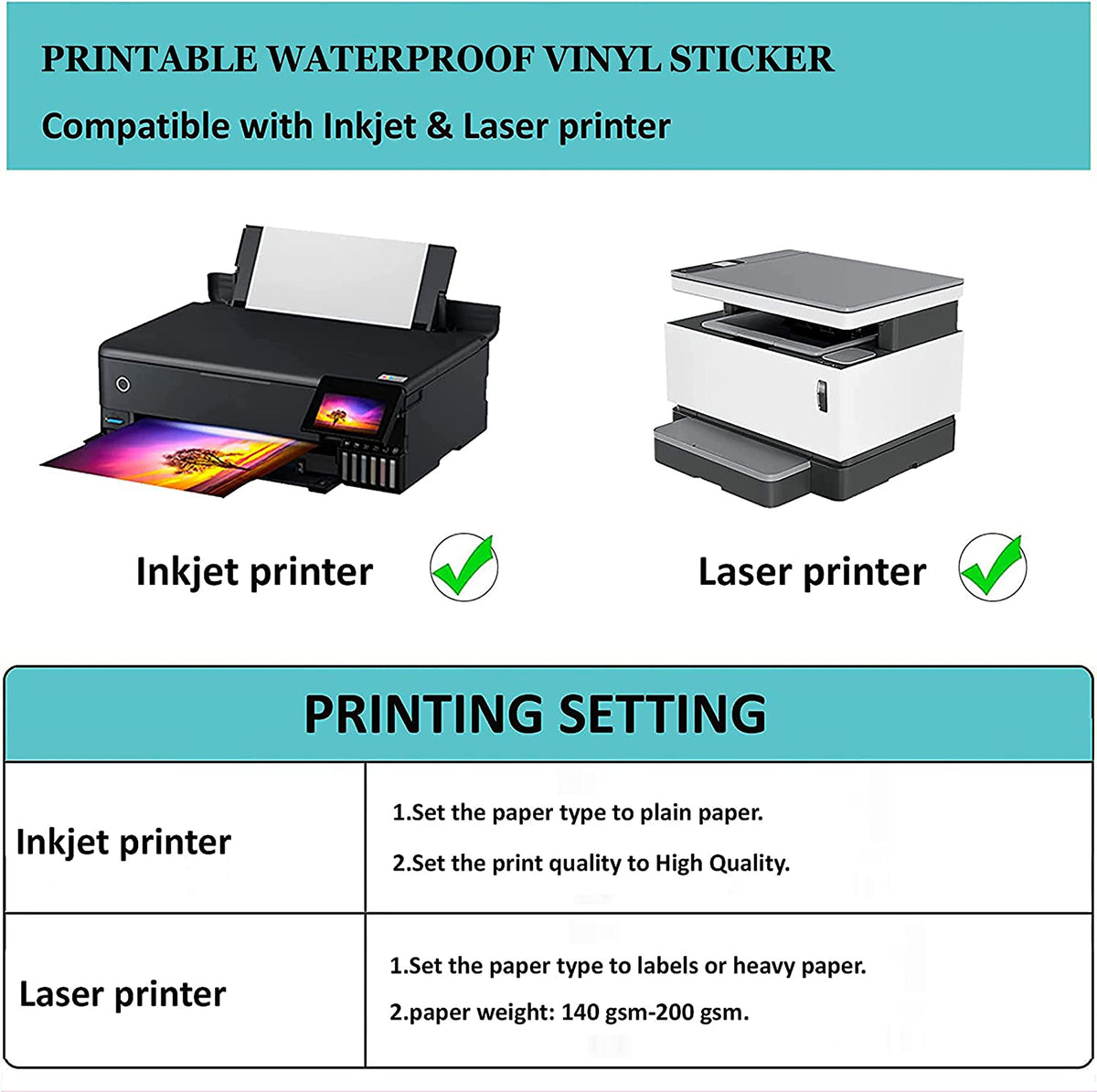 30-UP Shipping Labels 1" x 2-5/8" Address Stickers 20 Sheets 600 Pcs Printable Blank Labels Waterproof Matte White Stickers Vinyl Sticker Paper Dries Quickly for Inkjet Printer (Pack of 2) 30 up labels (Pack of 2)