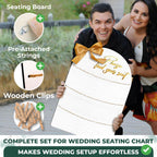 STOFINITY Wedding Seating Chart Board, Wood, 18x26 in, White