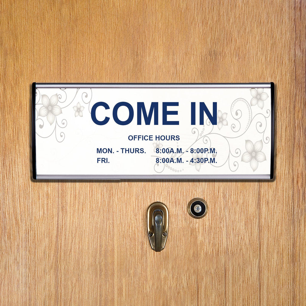 5Pcs Curved Name Plate Holder for Door & Wall - 3" x 8", Silver 3*8 Silver Name plate