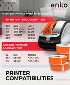 enKo 30252 6 Rolls | 2100 Orange Return Address Labels (1-1/8 x 3-1/2 in)