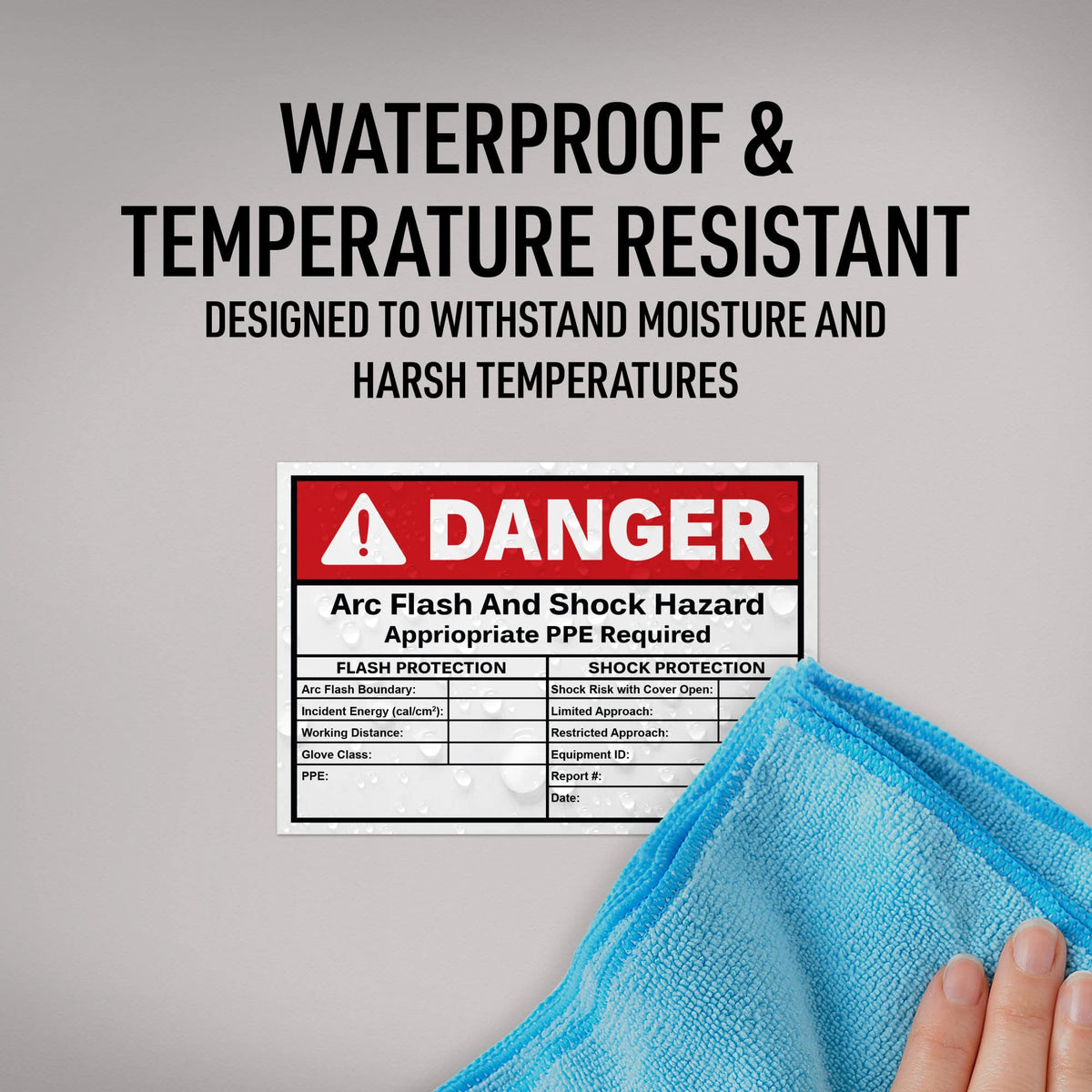 Avery Arc Flash/Shock Danger Labels, Waterproof, UV Resistant, Preprinted, Handwrite-Only, 3.5" x 5", 8 Warning Decal Labels 3.5" x 5" 8 labels