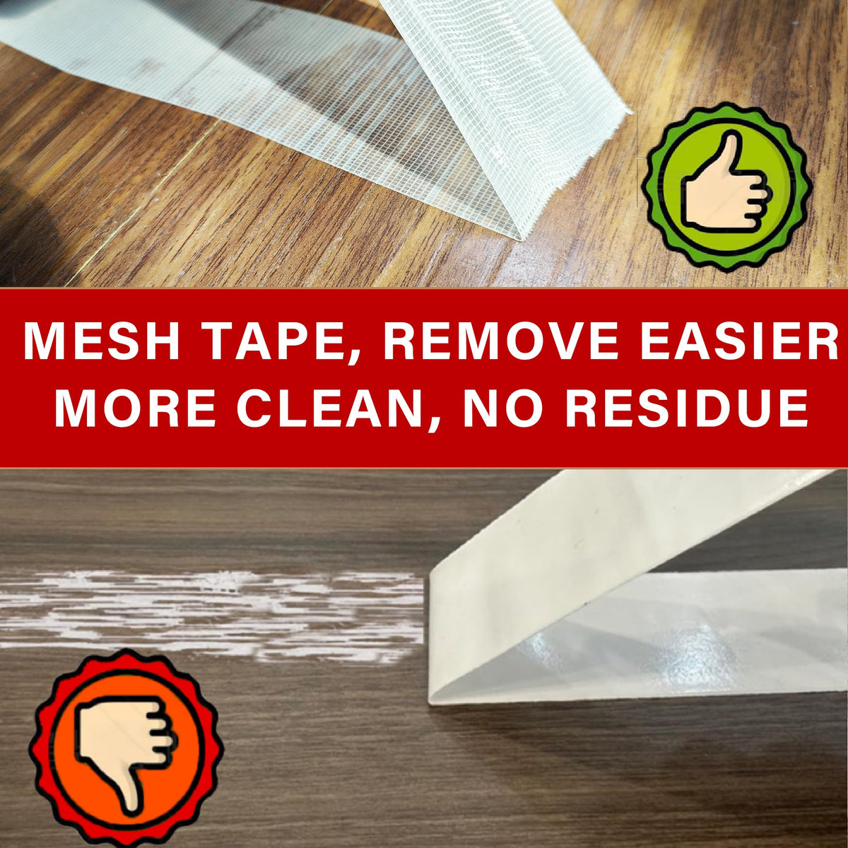 SWRT Double Sided Fabric Tape Heavy Duty, 1Inch x 33FT Multifunctional Double Sided Tape, Clear Fabric Tape for Clothes No Residue Strong Hold for Carpet, Outdoor and More