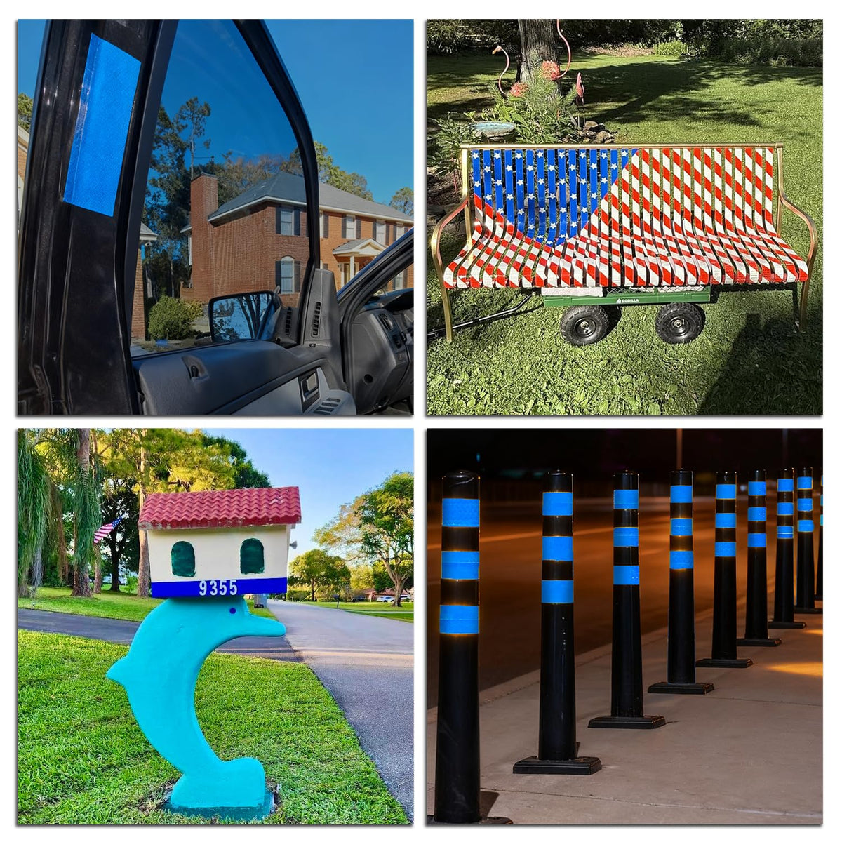 SWRT Reflective Tape 2 Inch x 30 Feet DOT-C2 Shining Star Fade Resistant Blue Reflective Tape Outdoor Waterproof Strong Adhesive Safety Warning Tape Reflector Conspicuity Tape for Trailer Trucks Bike