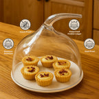 6-inch cake stand with a shatterproof acrylic cake dome—the perfect choice for kitchenware, birthdays, parties, weddings, and baking gifts, ideal for displaying food