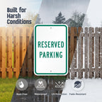 SmartSign 18 x 12 inch Reserved Parking Sign, 2mm Thick Aluminum Composite, Pre-Drilled Holes, Made in USA Green and White ACM - 12" x 18"