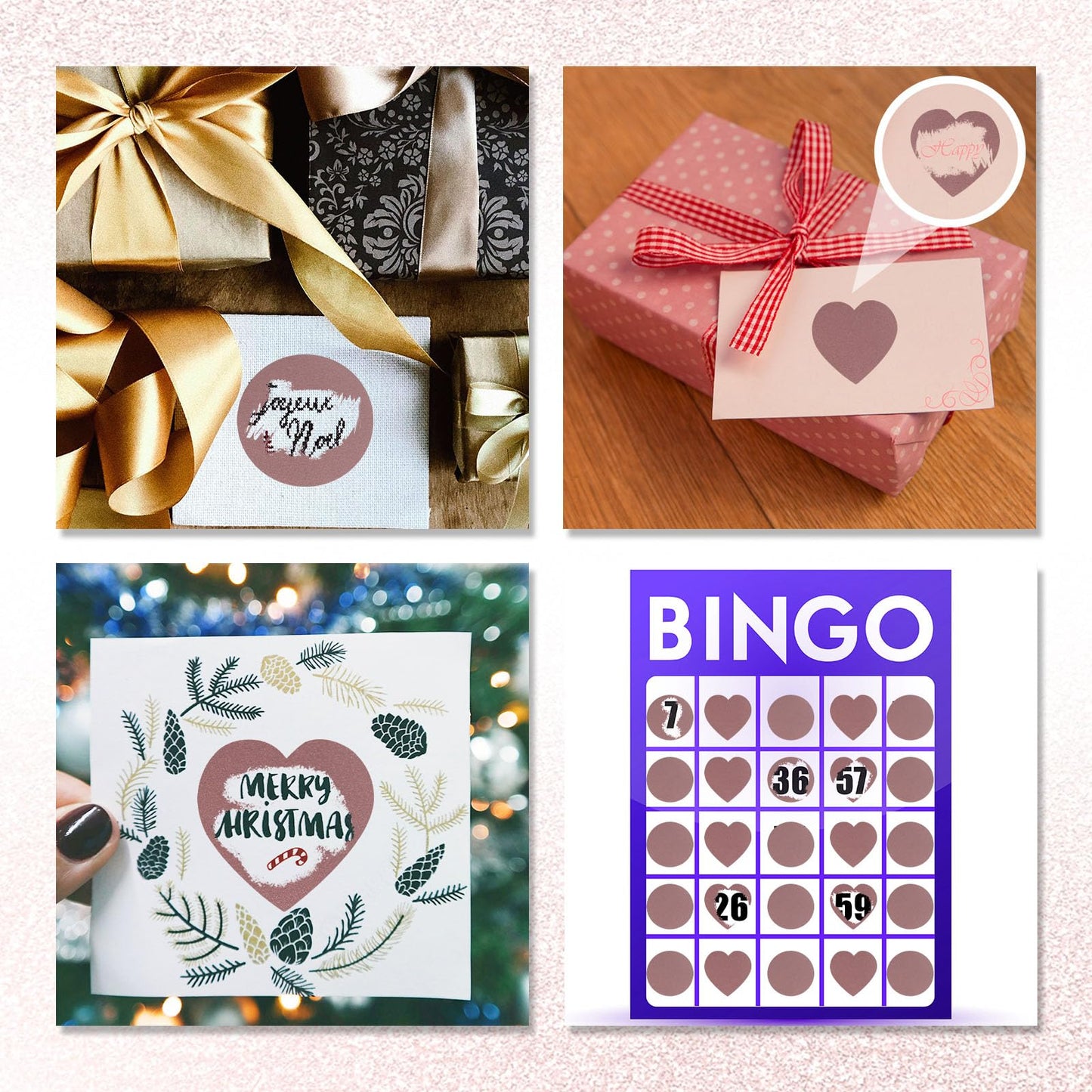 600pcs Scratch Off Stickers, 1in Round & Heart Shape Scratch Off Labels Self-Adhesive Make Your Own Scratch Off Cards for Lottery Tickets Prize Raffle Reward Valentines Gift DIY (Pink) Pink