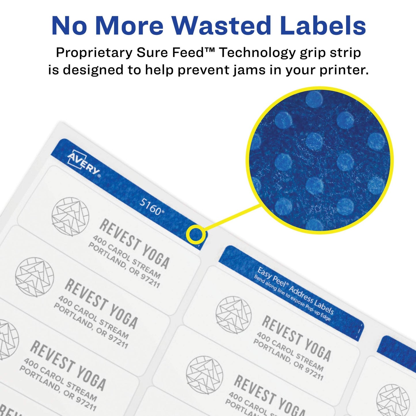 Avery High Visibility Printable Round Labels with Sure Feed, 2.5" Diameter, White, 300 Customizable Blank Labels Total (5294) 300 labels