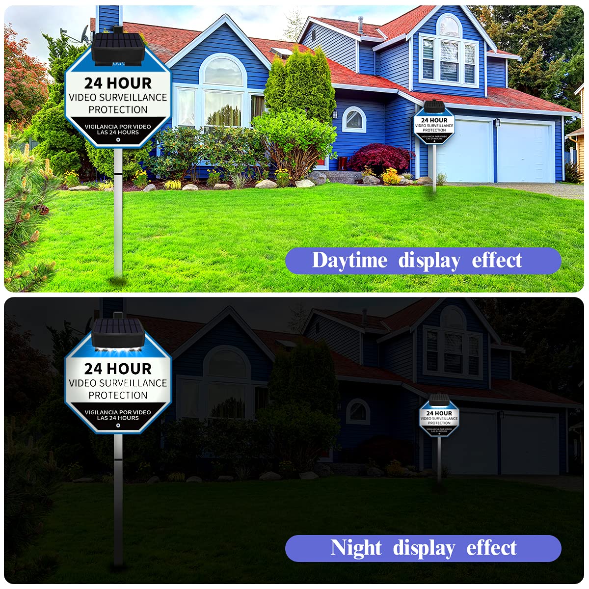 OOSSXX Solar Powerd Deck LED Solar Light Clip-On Yard Security, 2Pack Set of 2