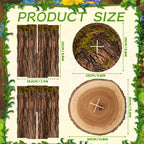 Fuutreo 12 Inch Rustic Faux Tree Stump and Moss Riser for Display Stand