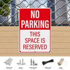 2 Pack No Parking This Space Is Reserved Sign 10 × 14 Inches