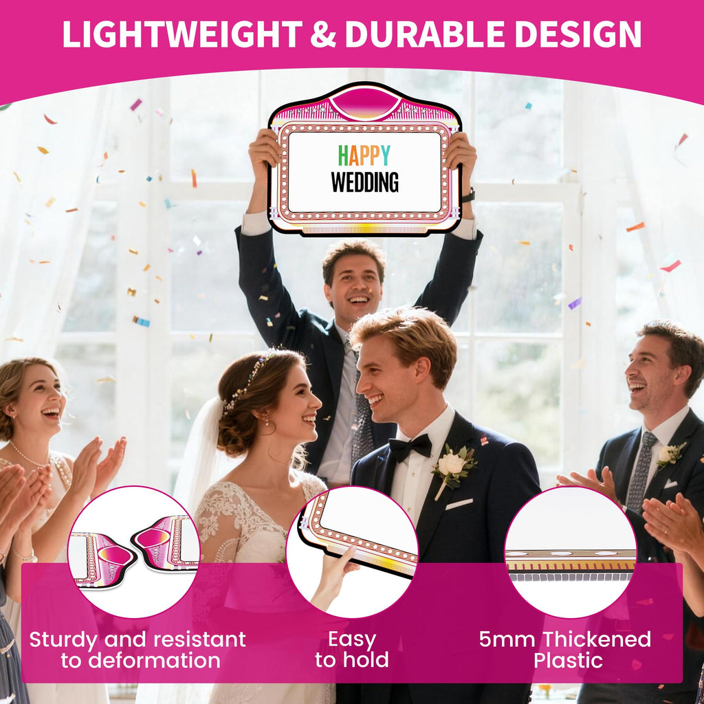 2 Pack Wedding Bottle Service Sign with Letter Stickers Pink