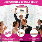 2 Pack Wedding Bottle Service Sign with Letter Stickers Pink
