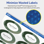 Avery TrueBlock Matte White Oval Labels, Sure Feed Technology, 1-1/8" x 2-1/4", 1,050 Matte White Labels, Print-to-The-Edge, Laser/Inkjet Printable, Great for Packaging and Product Merchandising 1,050 labels