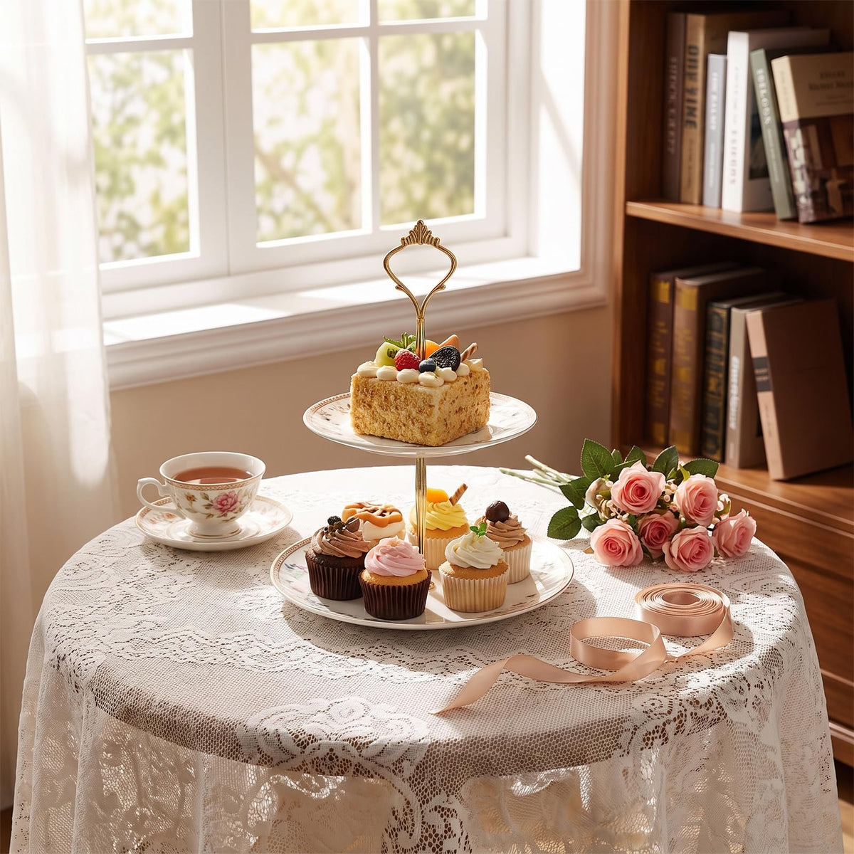5 Sets 2 Tier Cake Stand Hardware, Tiered Tray Hardware Kit