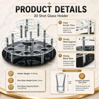 3 Tier 30 Shot Glass Holder Tray with Central Bottle Slot