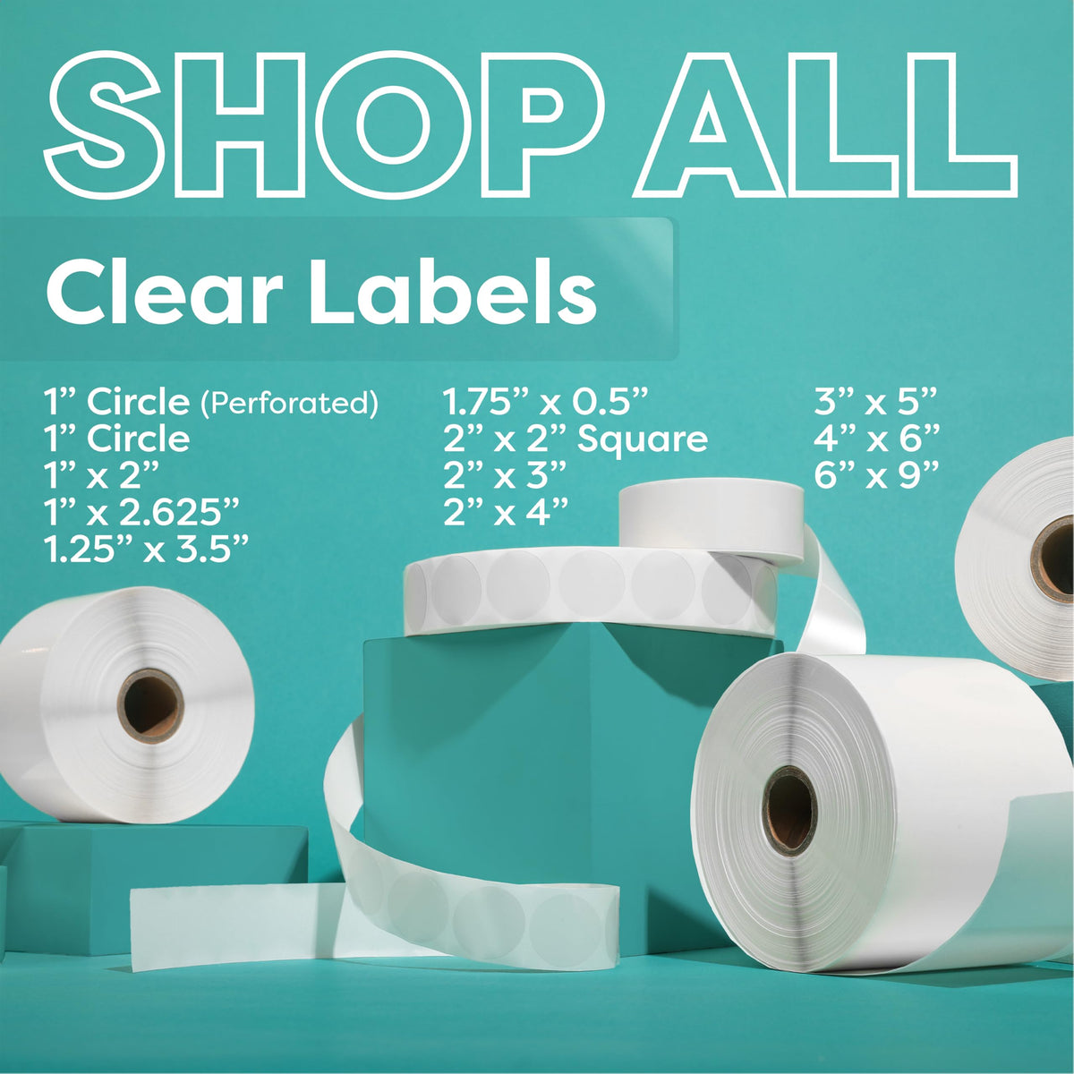 2x2 Clear Label Protectors, 500 Count, NOT Printer Compatible 2” X 2”