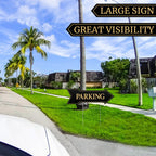Menkxi 6 Pack Arrow Parking Signs with Stakes, Black Gold Double Sided