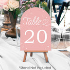 Big Dot of Happiness Wedding Hearts Pink Table Numbers, Engagement and Anniversary Party Decor, Wedding Centerpieces, Double-Sided 5 x 7 inches Cards, Table Numbers - 1-20