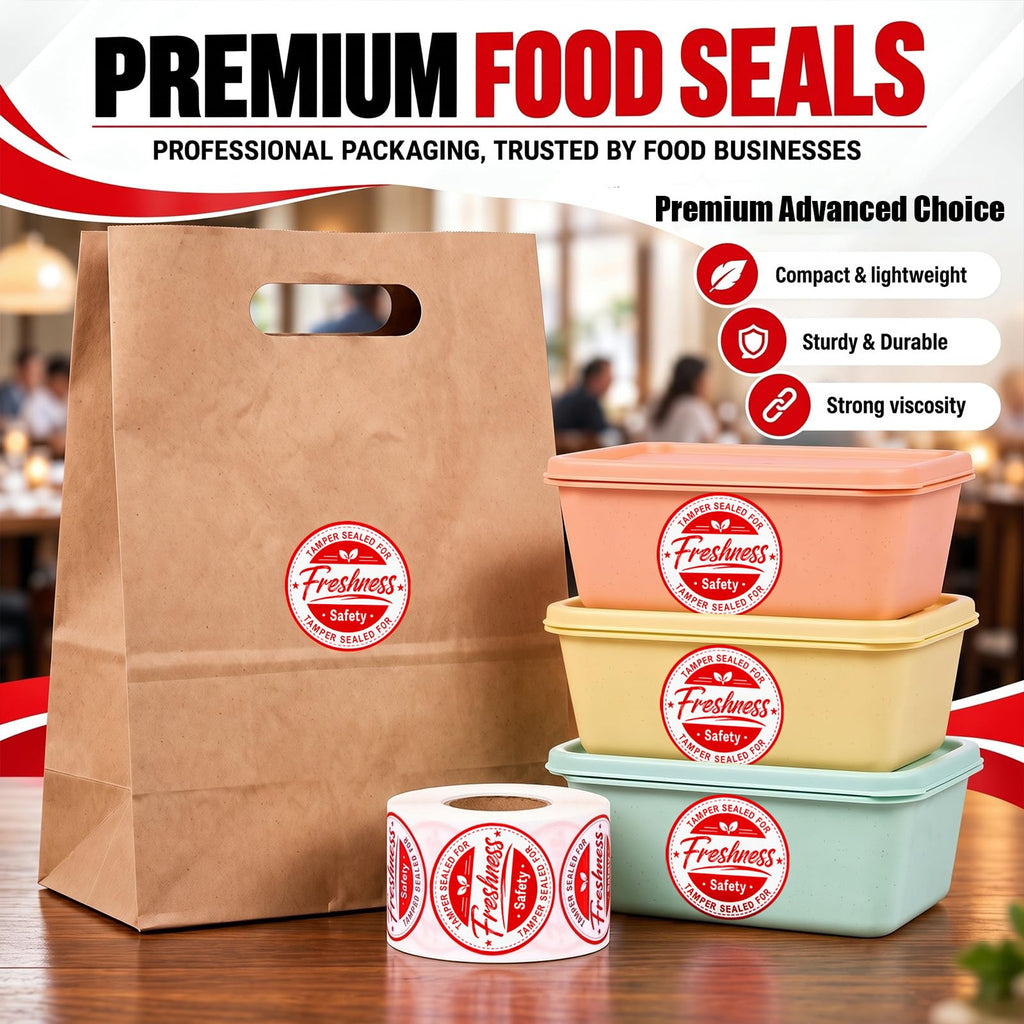 1000 Pcs Food Delivery Tamper Evident Sticker, 2 Inch Round Label