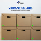 Perco Neon Green Round Circle Dot Sticker 1-Inch Labels with Easy-Tear Perforation, 1,000 Stickers per Roll - in Stock, Approved & Available Labels, High Visibility, Strong Adhesive—Made in USA Green - Neon 1 Inch 1 Roll