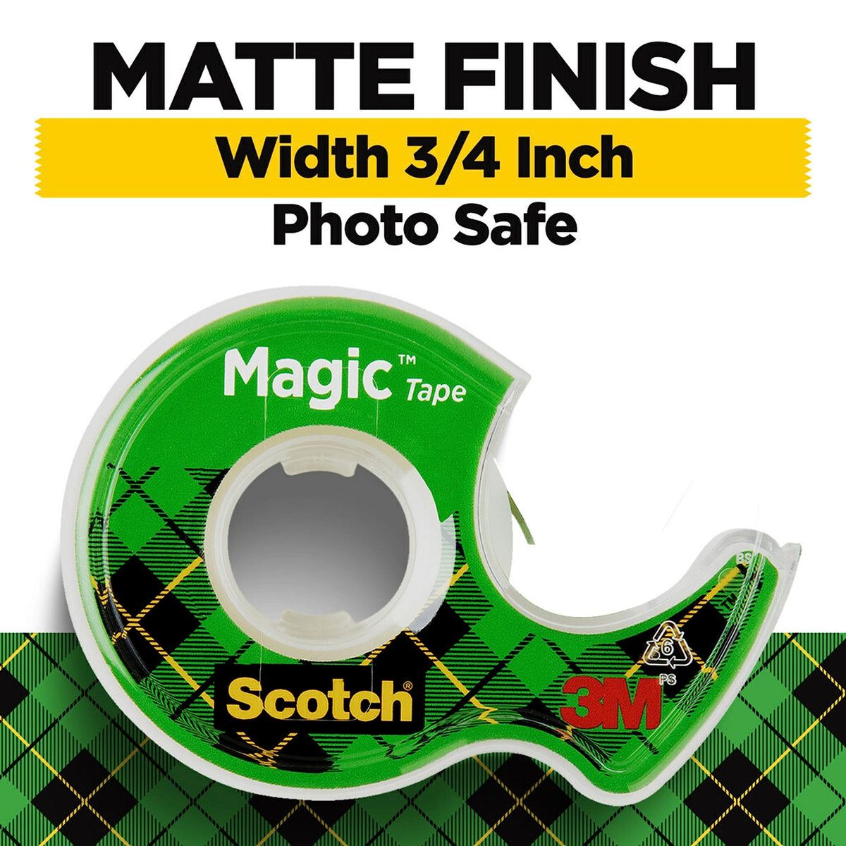 Scotch Magic Tape, Refillable Dispenser, 3/4" X 300", 3/Box 3-Pack