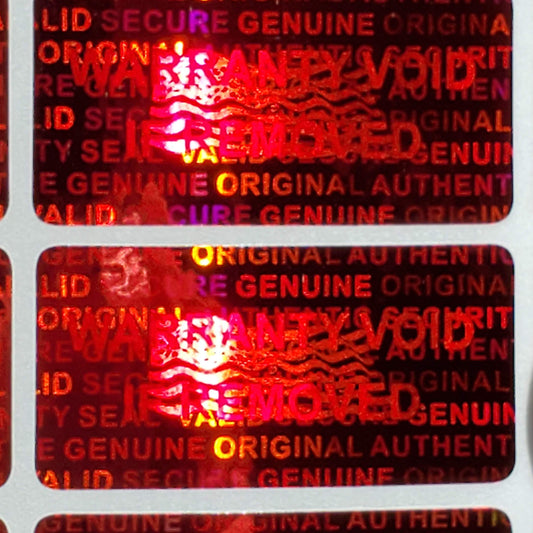 1000 Hologram Seal Tamper Evident Security Labels Stickers with size of 15 mm x 30 mm- (Red)