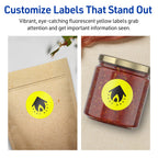 Avery Printable Round Labels, Sure Feed Technology, 1-3/4" Diameter, Neon Yellow Labels, Print-to-The-Edge, Laser/Inkjet Printable, 400 Total, Great for Stickers and Candles 400 labels