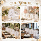 Sawysine Wedding Table Numbers 1-20 with Gold Holders, Classic 20