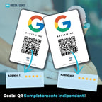 MESSAGENES | Review Us on Google QR Code Stickers | Reusable Smart QR Code and NFC | Pack 2 Rectangular Units | Easy Reviews | Modify Link Whenever You Want | Google Decal for Business White 2 Stickers