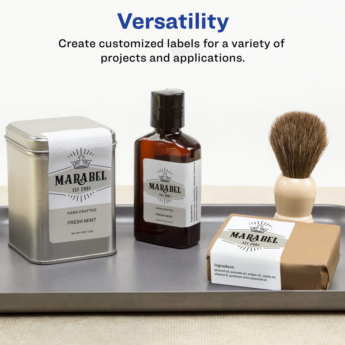 Avery White Rectangle and Square Labels Bundle (350 Labels) 200 Labels + 150