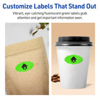 Avery® Printable Oval Scalloped Labels, Sure Feed® Technology, 1-1/8" x 2-1/4", Neon Green Labels, Print-to-The-Edge, Laser/Inkjet Printable, 420 Total, Great for Candles and Jars 420 labels