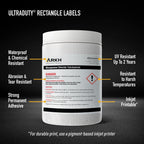 Avery® UltraDuty® GHS Labels, Waterproof, 2 X 3" White Rectangle Labels , 200 Total, Use with Pigment Inkjet Printers 2" X 3" 200 labels