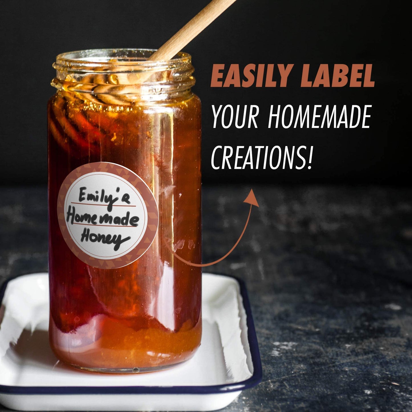 MESS Dissolvable Canning Labels for Jars – 200 Dissolvable Mason Jar Labels - Dissolvable Food Labels for Containers - Jam Homemade Canning Jar Labels Stickers - Removable Mason Jar Labels 2" Chestnut