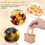 20 Pack Small Basket with Handle, Mini Wicker Basket for Wedding Party