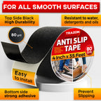 Grip Tape - Heavy Duty Anti Slip Tape for Stairs Outdoor/Indoor Waterproof 4Inch x 35Ft & Carpet Binding Tape Double Sided - 2 in / 120 Ft (40 Yards) Tape Grippers for Hardwood Floors and Area Rugs