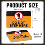 Dunzoom 10 Pcs Do Not Step Here Sticker for Pool & Boat, 10" x 7"