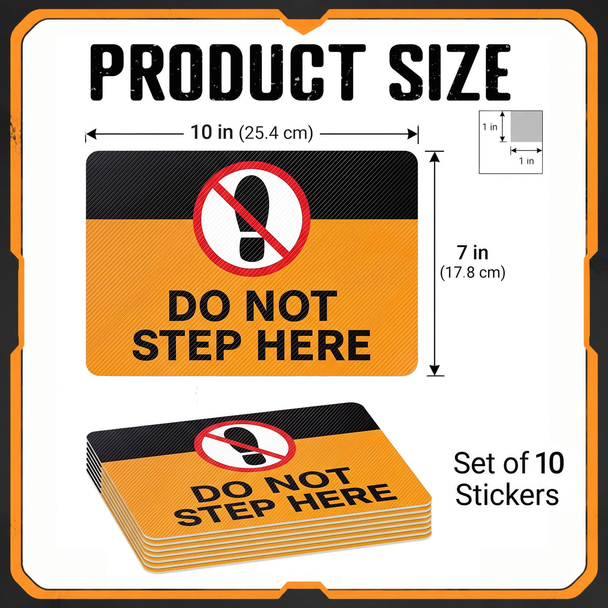 Dunzoom 10 Pcs Do Not Step Here Sticker for Pool & Boat, 10" x 7"