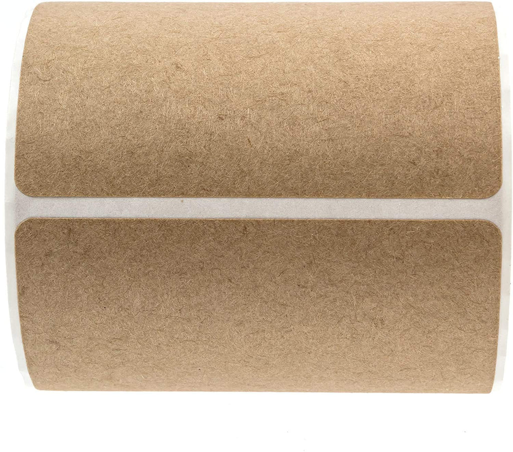 2" x 3" Brown Kraft Rectangle Color Code Labels / 250 Permanent Adhesive Write On Labels/Blank Kraft Stickers