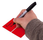 ChromaLabel 2x3 inch red name tag stickers, color-coding labels for organization, 150 per pack, shown on a white background.