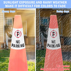4 Pack No Parking Cones Message Sleeve, 360° Bright Reflective Cones Sleeve 4 Pack