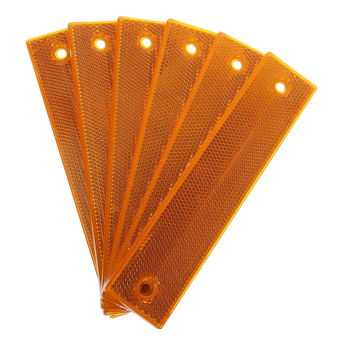 CALLARON 6pcs Reflective Sign Post, Road Pavement Markers, Night Safety Reflective Panels, Acrylic Orange Road Reflectors for Snow Plow, Construction, Driveway Edge, Parking 7. 07 X 1. 57 Inch